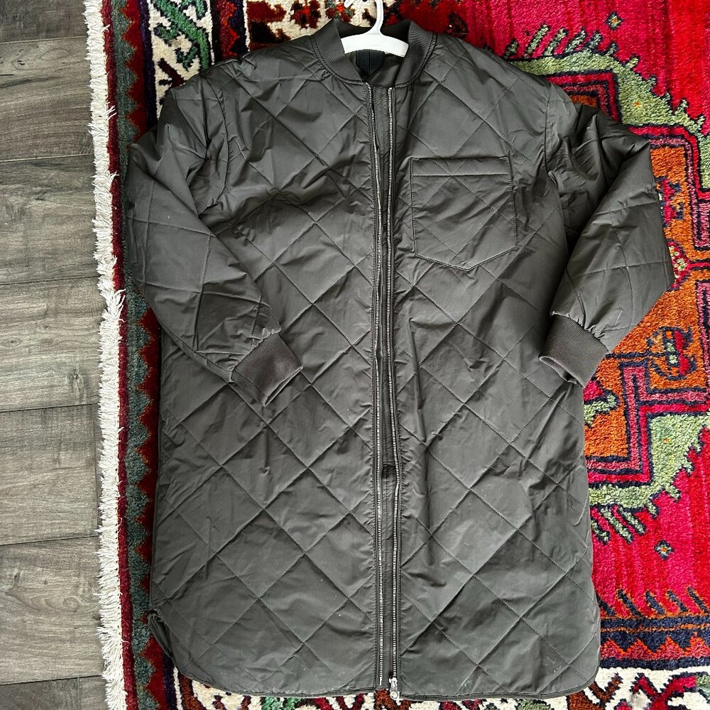 Vero Moda Quilted 3/4 Spring Coat Deep Green Large Oversize